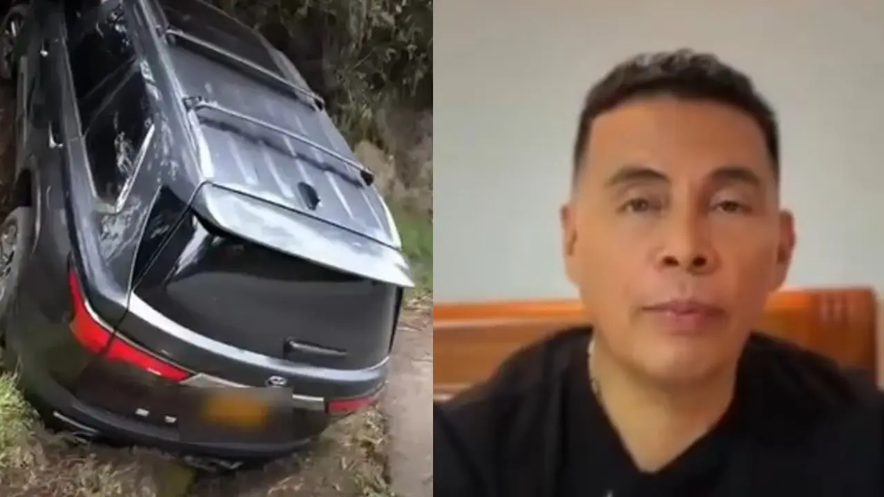 El susto de El Andariego: su camioneta se sale de la carretera en Antioquia
