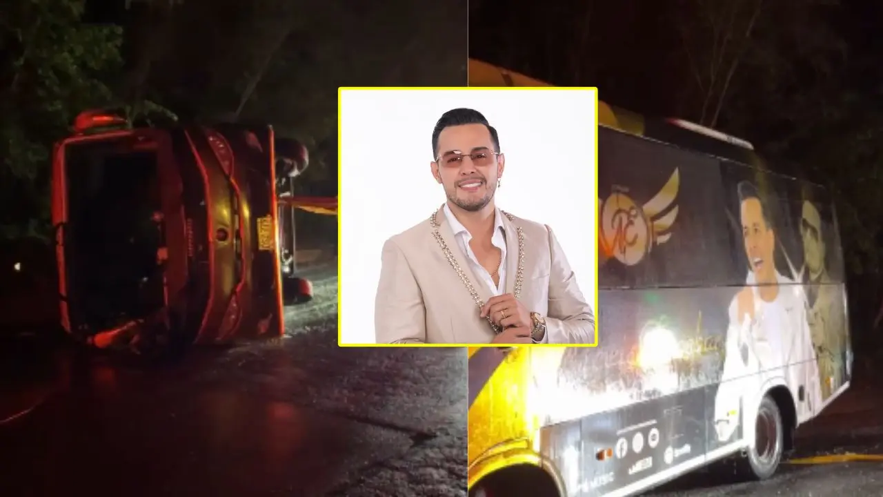 Bus de Alexis Escobar sufre aparatoso accidente rumbo a Bogotá